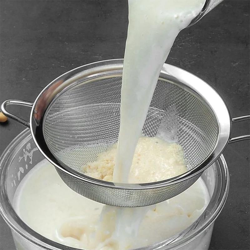 Wide-Edge 201 Stainless Steel Twill Oil-Pattern Kitchen Oil Skimmer & Filter Mesh Strainer for Soy Milk and Flour