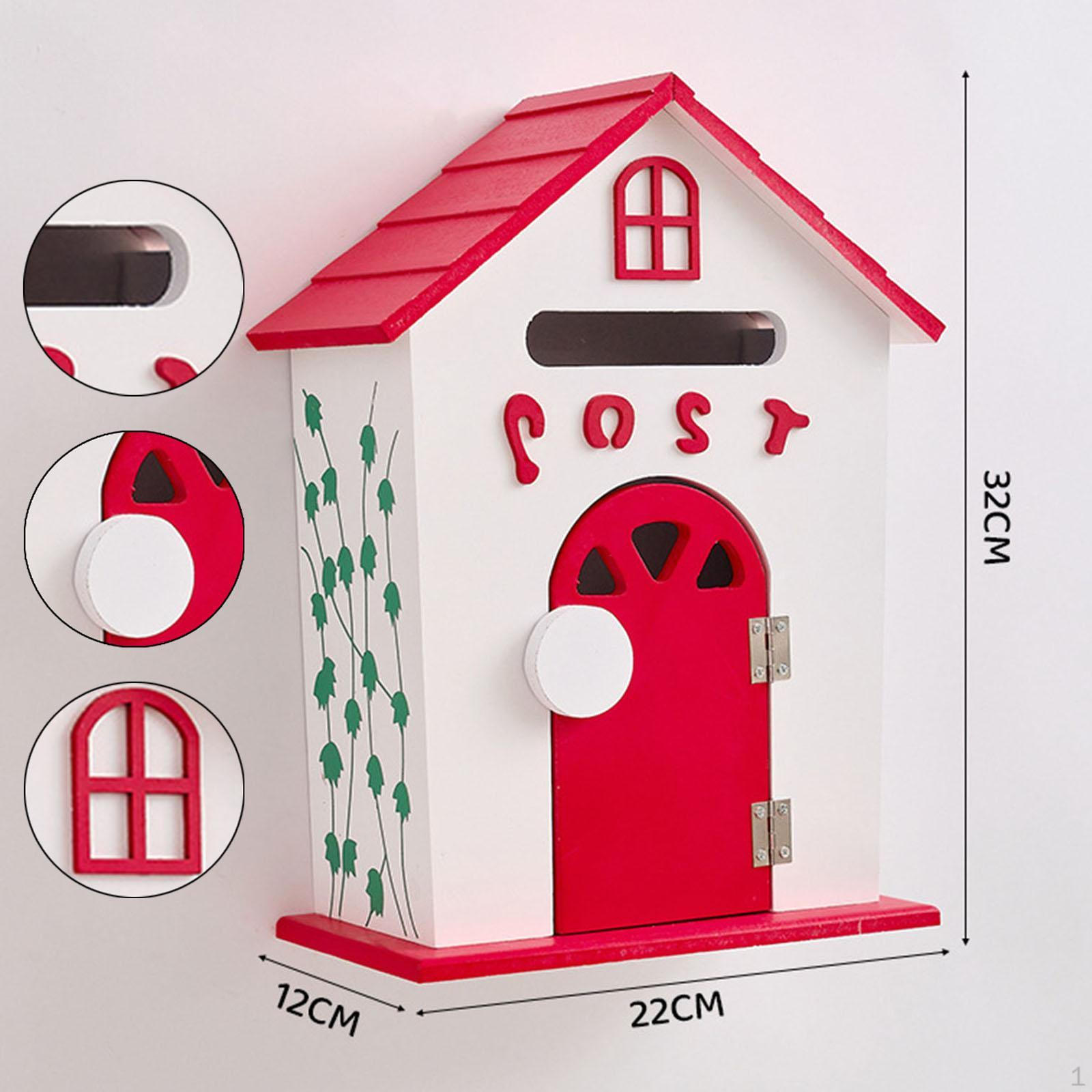 

Запираемый деревянный настенный почтовый ящик для коммуникаций, отзывов, дома, школы, входной двери красный