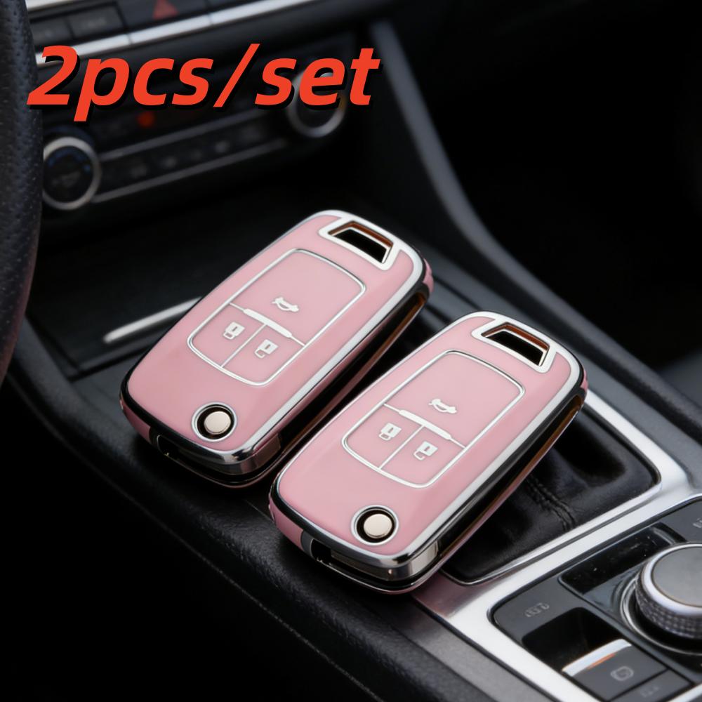 

2Pcs Car Key Case Covers For Opel Astra Corsa Mokka Buick Chevrolet Cruze Aveo Malibu Trax Sail