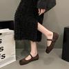 Modische und bequeme Retro-Damenschuhe Mori-Frauen Machen Alte Reibfarbe Ein-Wort-Riemen Mary Jane Schuhe