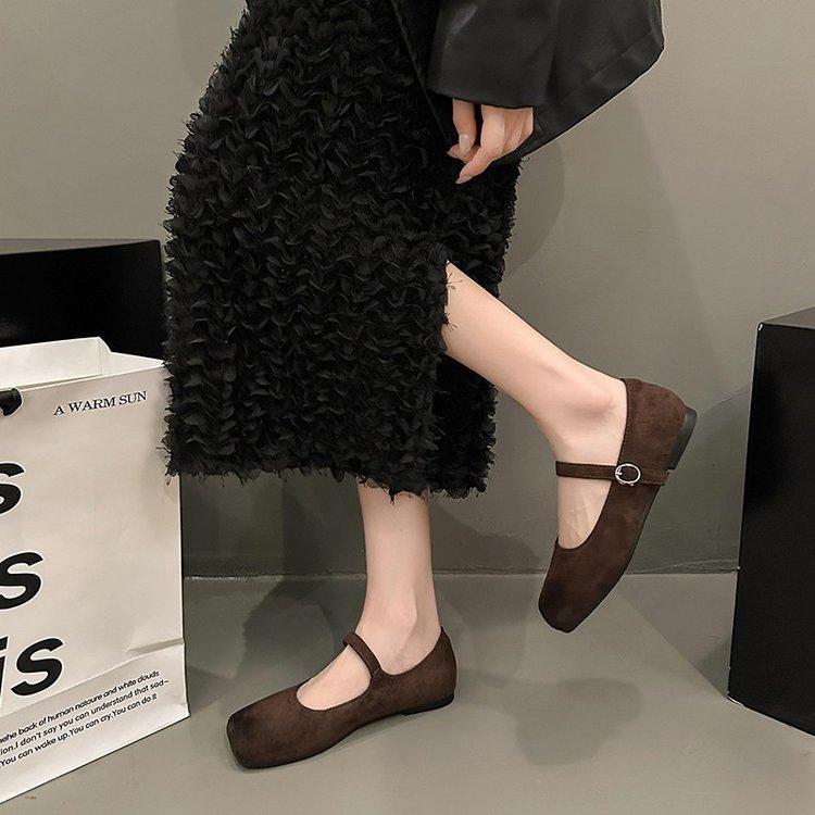 Modische und bequeme Retro-Damenschuhe Mori-Frauen Machen Alte Reibfarbe Ein-Wort-Riemen Mary Jane Schuhe