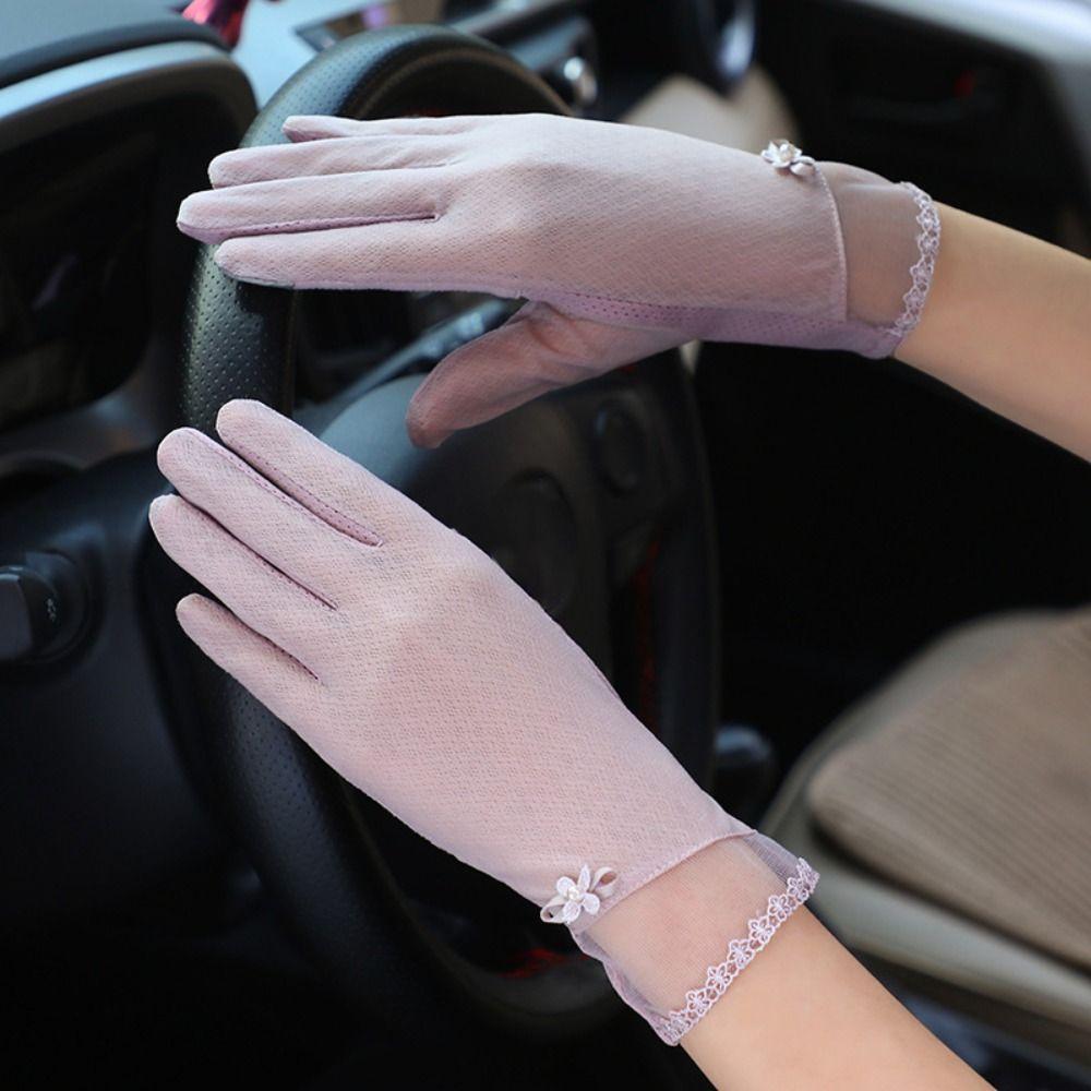Gants Respirants en Soie Glacée Doigt Entier Gants de Cyclisme Nouveaux Gants de Protection Solaire pour Femmes Été