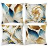 Marble-Inspired Blue and Gold Patterned Pillowcases: Elegant Home Decor Sofa Cushion Cover Home Room Decoration 2D Flat Printing