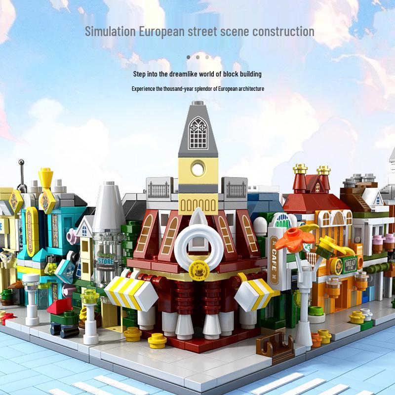 2025 Street Scene Lego-Compatible Architecture Model: Educational Assembly Toy for Kids and Boys