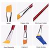 Nylon Hair Painting Brush Oblique Flat Tipped Artist Paint Brushes Art Supplies