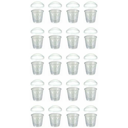 Set of 20 Made In Japan, Lidded Dessert Cups, Pudding Cups, Heat-Resistant, Slightly Larger Jelly Cups, Plastic, DC150-20
