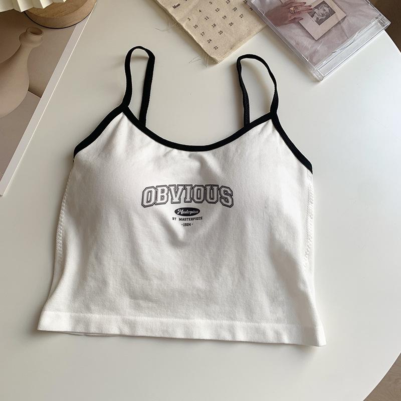 

Американская уличная майка-борцовка колор-блок с нагрудными вкладышами и принтом в виде букв. One Size белый