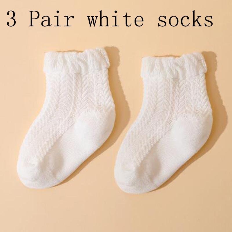 

3 пары/лот Новые однотонные тонкие сетчатые детские носки 0-6months