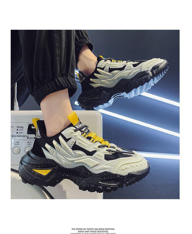 Men's 2025 New Autumn Breathable Running Shoes - Stylish Black Sports Casual with Height Increase