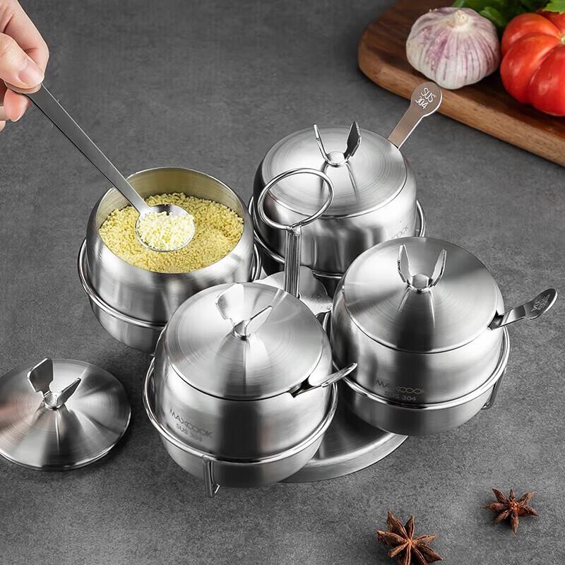 Вращающийся набор баночек для специй Meichu из нержавеющей стали 304