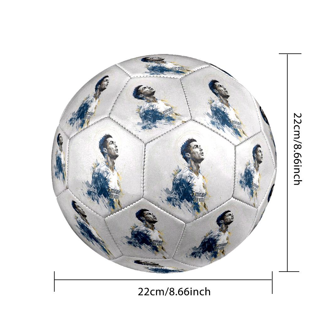 Pallone da Calcio Real Madrid Cr7 Legacy Misura 5 Cucito a Macchina per Allenamento e Partite Indoor/Outdoor Accessorio Calcio