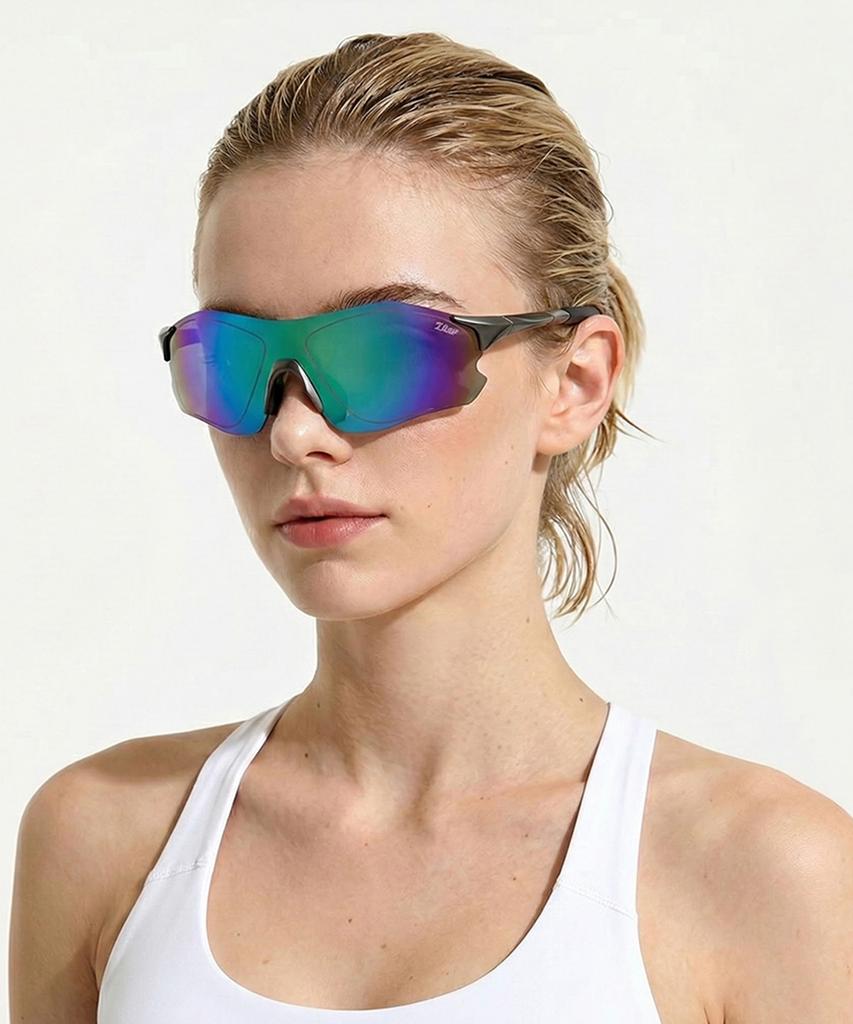 Tuditeo Une Sports Outdoor Goggles Sunglasses C4 Green/Frame Gray