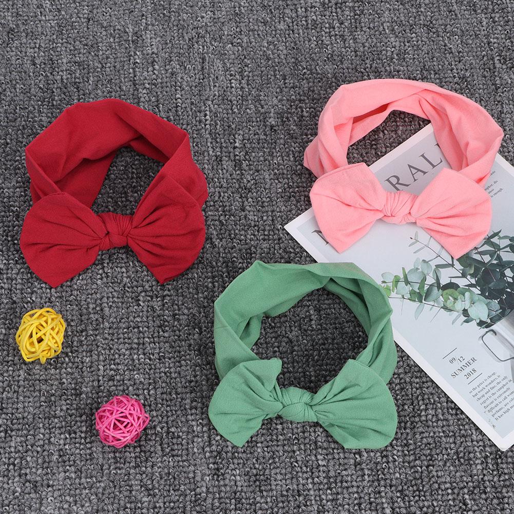 3Pcs Set Infant Newborn Cute Soft Hair Band Baby Nylon Headwear with Bowknot