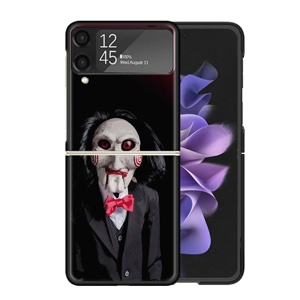 The Jigsaw Killer Horror Clear Phone Case For Samsung Z Flip 7 6 5 4 3 Galaxy ZFlip7 ZFlip6 ZFlip5 ZFlip4 ZFlip3 5G Print Cover