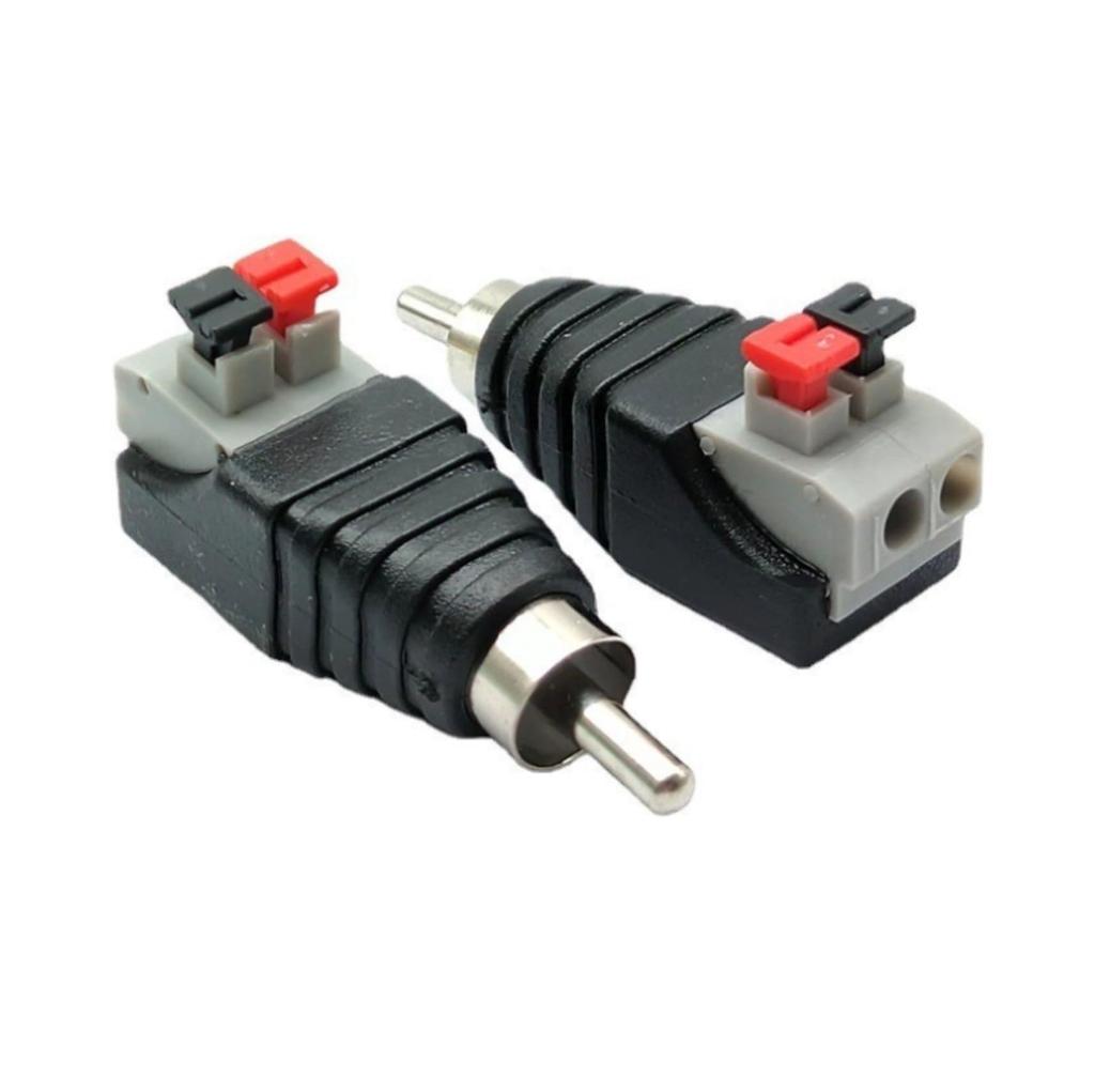 Speaker Phono RCA Male to Terminal Strip Connector Adapter of 2-Screw Audio/Video (Set 2)