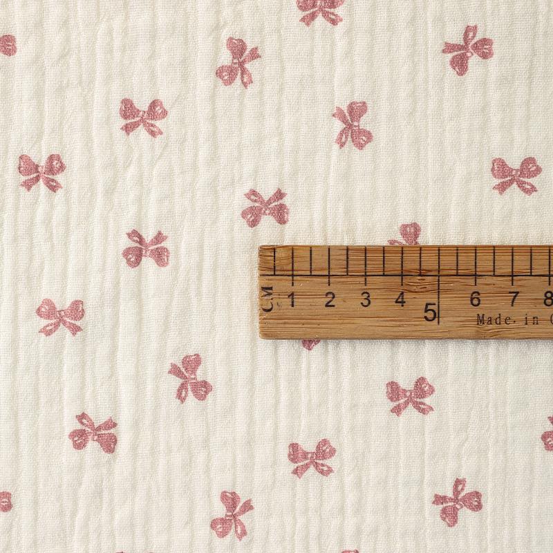 Ren Bomull Dubbellagers Krepp Tryckt Tyg för Sömnad Pyjamas Hemkläder Barnkjolar Handgjorda DIY Klädtyger