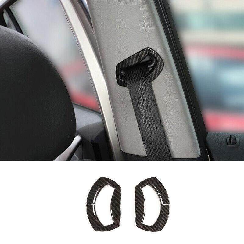 For BMW X3 E83 2006-2010 ABS Carbon Fiber Seat Belt Adjustment Cover Trim 2PCS