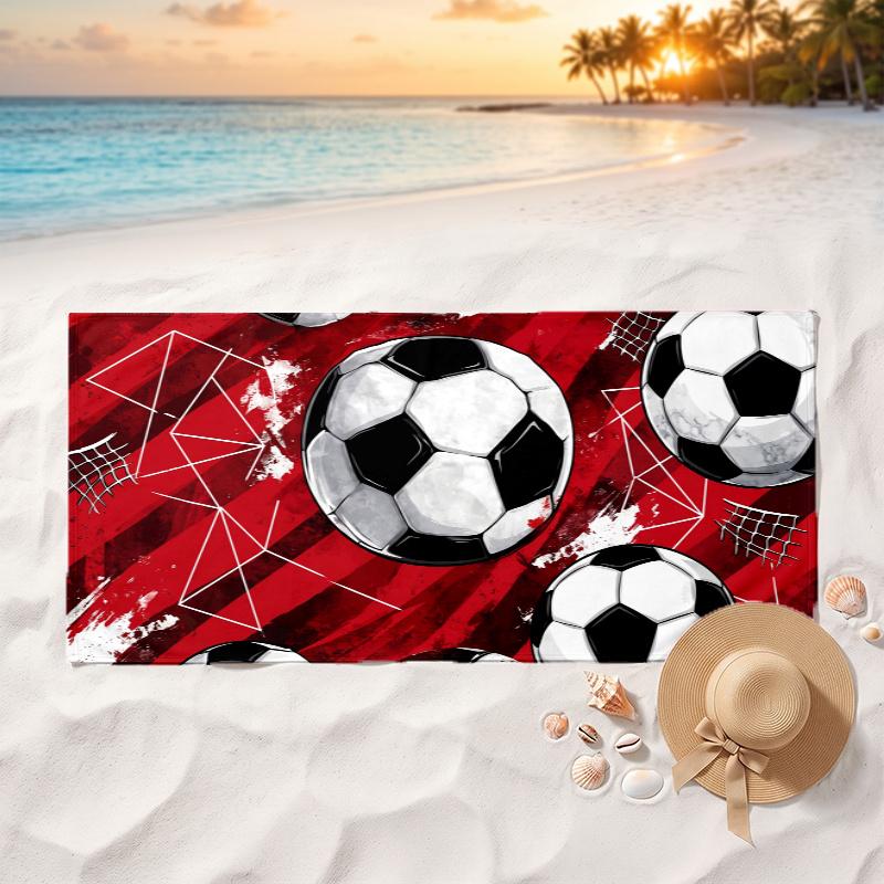 Soccer Ball (39) Soft and comfortable beach towel perfect for vacations and poolside use an ideal gift for summer holidays