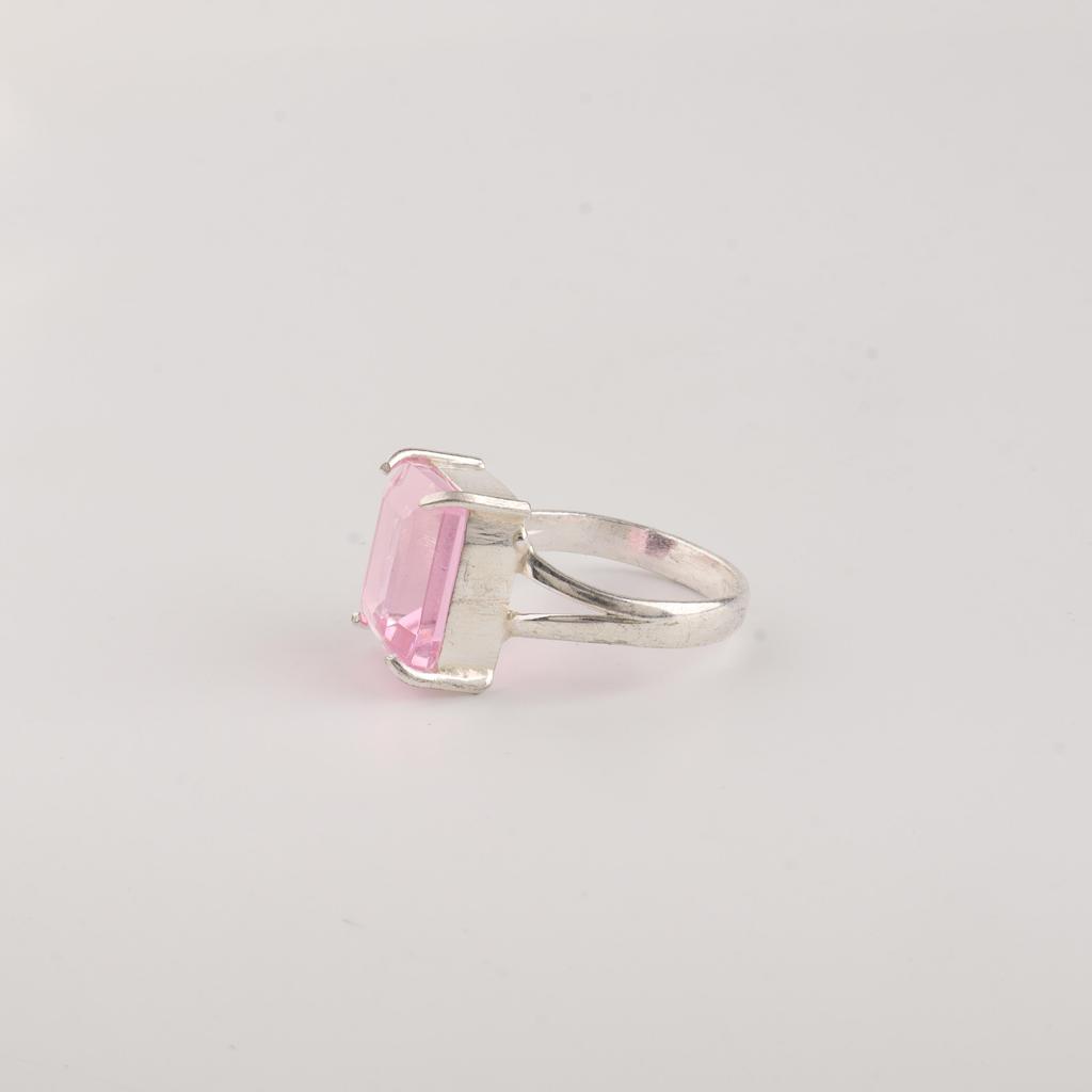 Morganite Gemstone Silver Promise Ring, 925 Sterling Silver Handmade Jewelry For Love RR-86-4