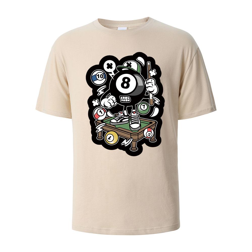 Snooker Balls Graphic Printed Mens TShirts 100 Cotton Breathable Comfortable Tops For Men Summer Oneck Oversize Men Clothing