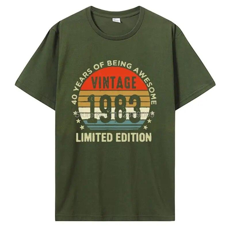 

Лучший подарок на день рождения, футболка для унисекс и женщин, старые подарки, винтажная футболка 1983 года, ограниченная серия на день рождения, хлопковые футболки 3XL