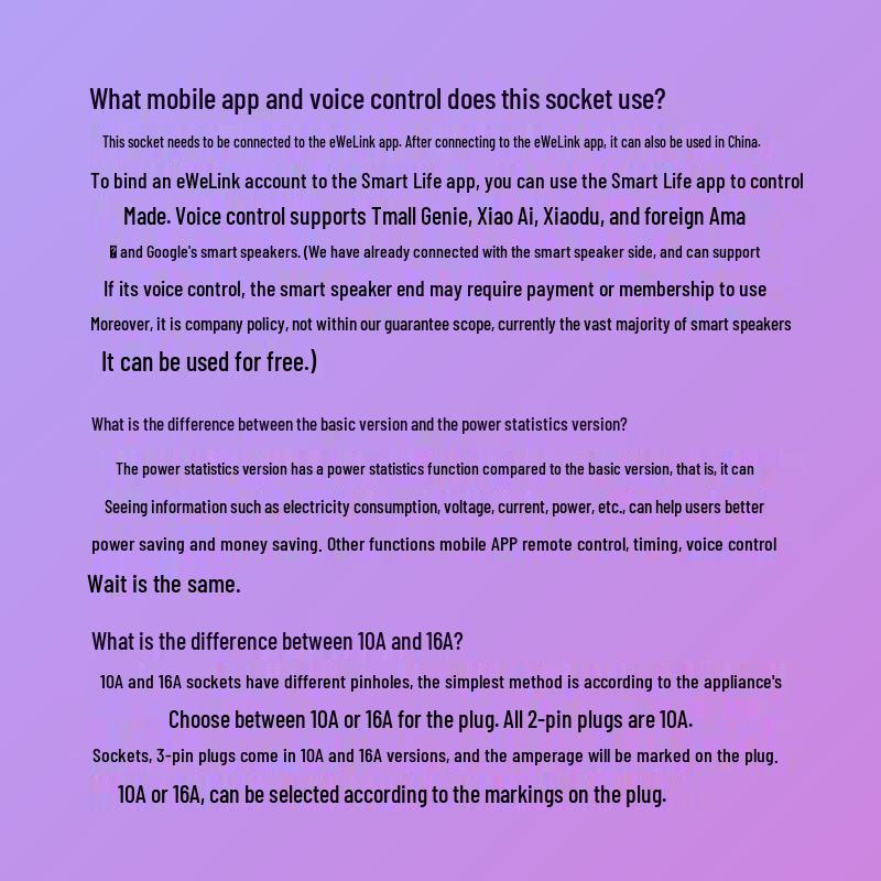 eWeLink Smart WiFi Wall Socket 86 Type 10A - Remote, Voice-Controlled App for Mobile