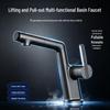 Qidanna Gunmetal Gray Pull-Out Swivel Basin Faucet