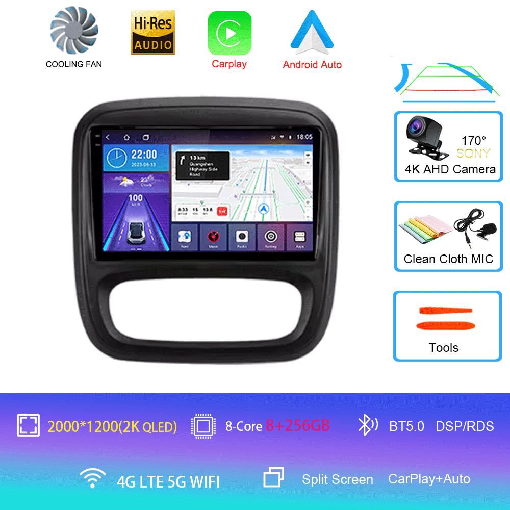 Android 12 Car Radio GPS for Renault Traffic 3 2014 - 2021 Opel Vivaro B 2014 - 2018 Multimedia Video Player Navigation Carplay