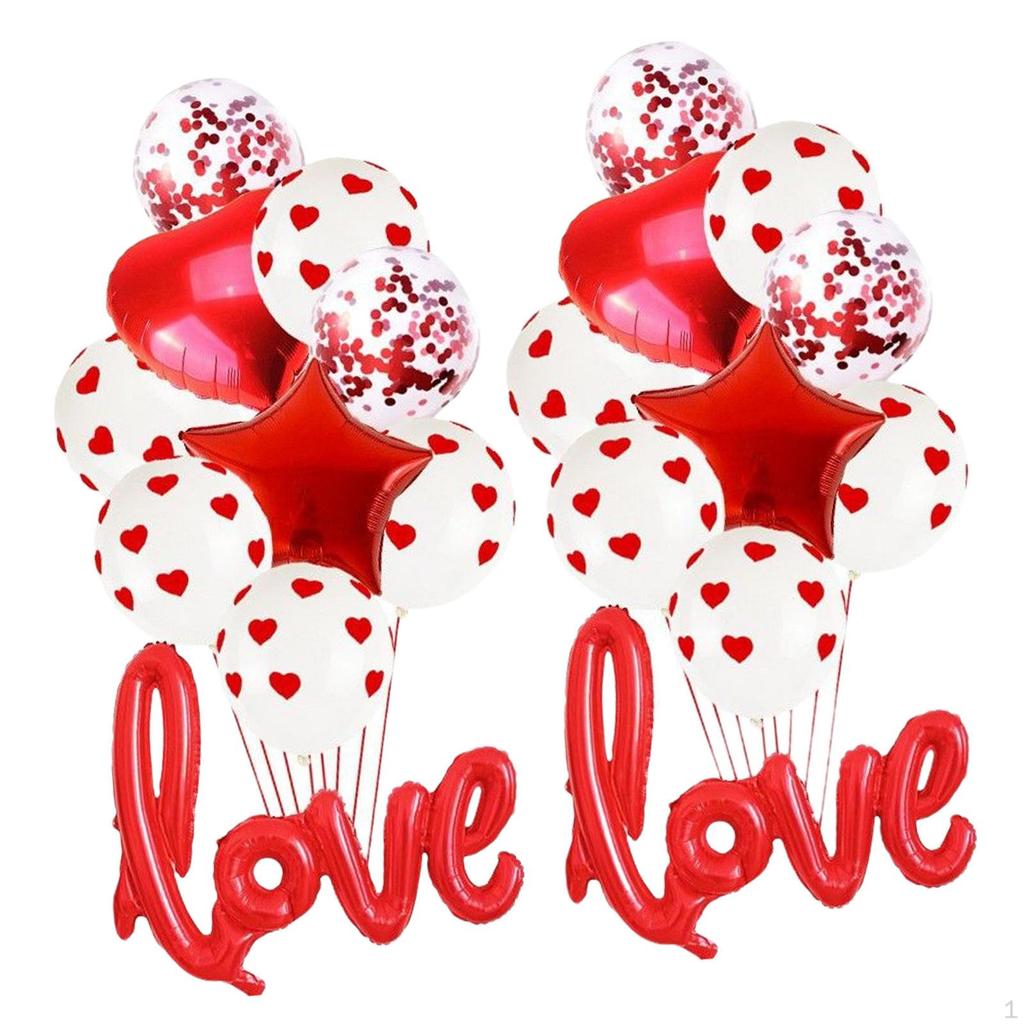 Confetti Balloons Balloon W/ Ribbon for Wedding Valentines Day Anniversary Party Decoration