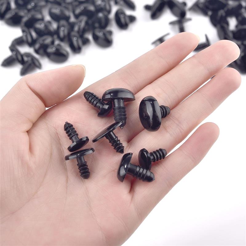 50 Stück Puppenzubehör Schwarze Kunststoff Plüsch Sicherheitsnasen Amigurumi Für DIY Lustige Spielzeugaugen Nasen Anima Zubehör Basteln