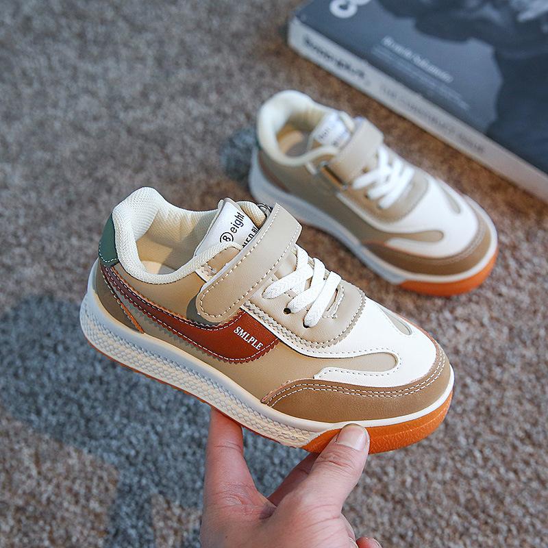 

Fashion Spring Autumn New Children Sneakers Boys Girls Low Help Skate Leather Shoes Non-slip Soft Sole Versatile Sport Casual Shoes 28(insole 17.5cm) хаки