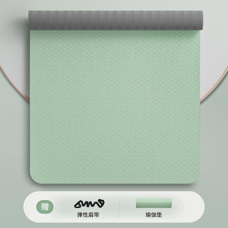 TPE Yogamatte für Damen mit Stoßabsorption, geräuschlos, rutschfest, verdickt für Heimtraining, Tanz und Fitness