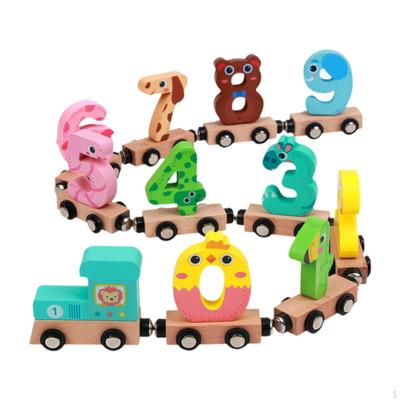 Holz Zahlen Zug Spielzeug Kinder Bausteine für Kleinkinder Geburtstagsgeschenk
