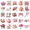 50 Pink Objects Retro Girl Heart Stickers DIY Hand Tent Suitcase Notebook Helmet Stickers Waterproof Stickers