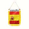 Spanish Window Hanging Flag Spanish Flag 3x4 Inches 8x12cm Double Sided Mini Flag Banner Car Rearview Mirror Decoration Tassel H