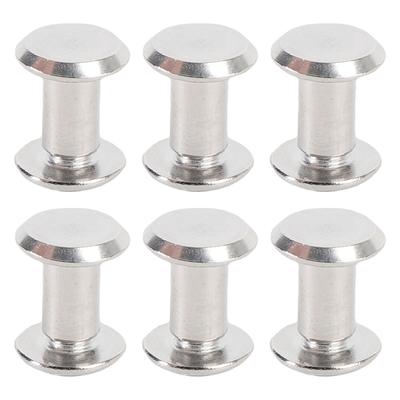 50 Sets Rivets Screws Kit M4 Stainless Steel Flat Round Fence Cleat Nuts for Leather Craft and Bookbinding 5x8x9.5mm