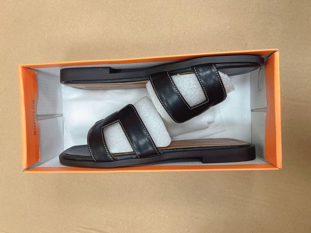 Summer Internet celebrities new Korean version of one-word slippers women wear h slippers versatile sandals flat beach shoes large size shoes