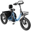 ESKUTE T302 Pro Elektrische Bakfiets, 48V 20.8Ah Batterij, met Achterzitje met Rugleuning & Voor-/Achtermandjes