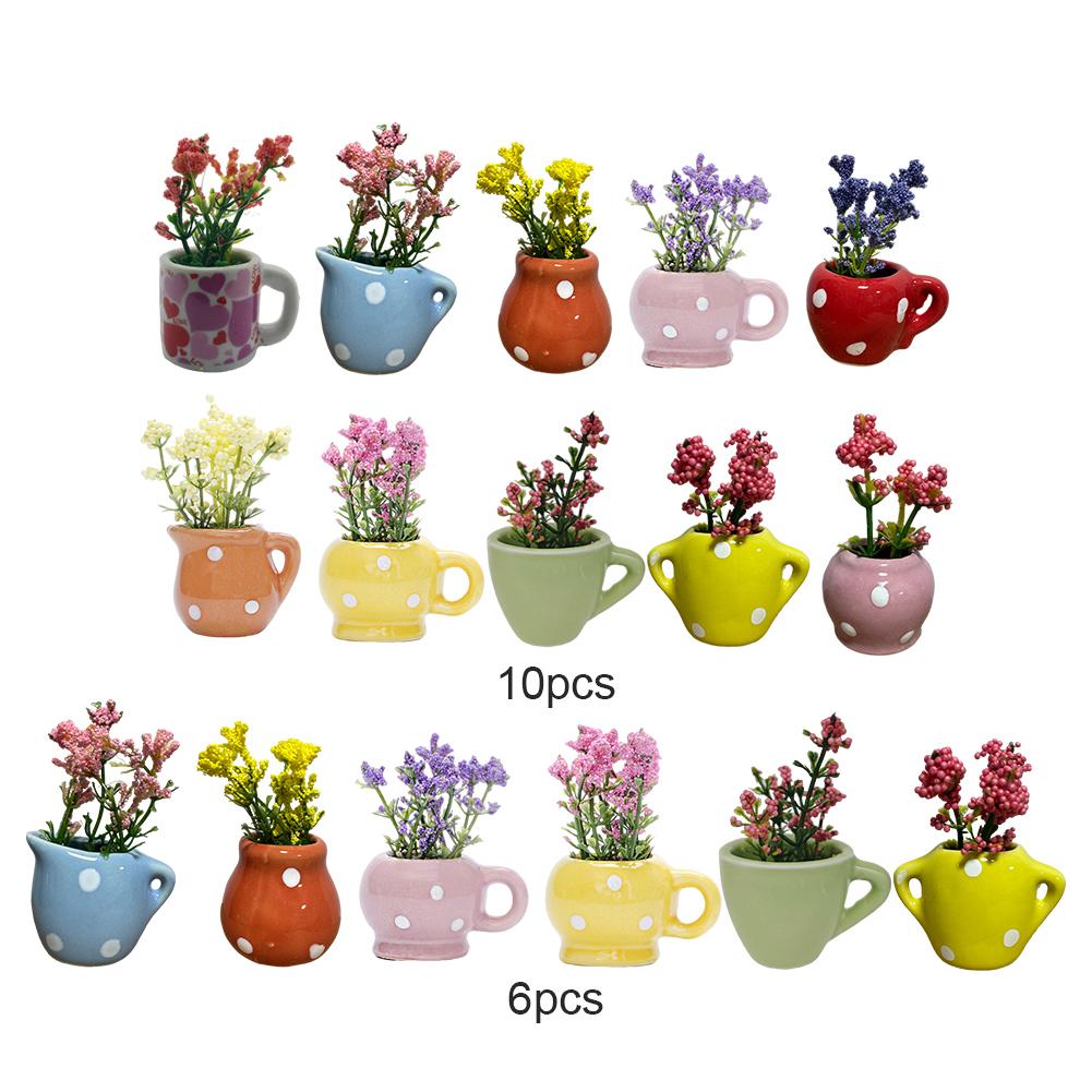 Funny Mini Plant Magnets Mini Ceramic Vase Fridge Magnets Tiny 3D Plant Vase for Home Kitchen Office School Locker Whiteboard