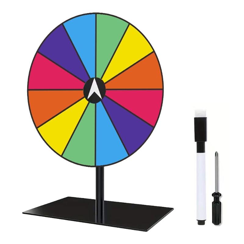 Heavy Type Rotating Prizes Wheel Game Reusable Colorful Game Wheel with Durability Metal Base For Kids Adults