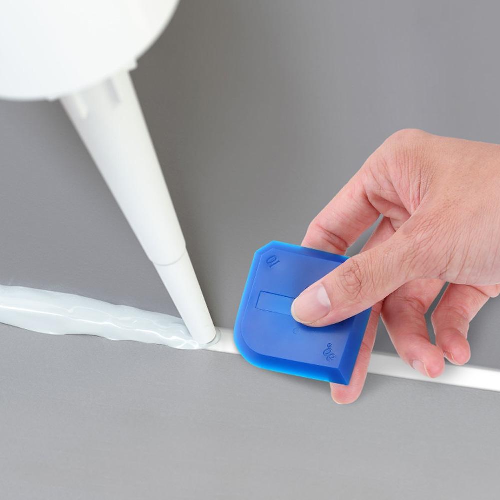 4PCS Caulk Tools Kit Silicone Sealant Remover Shovel Glass Cement Caulking Scraper (Blue)
