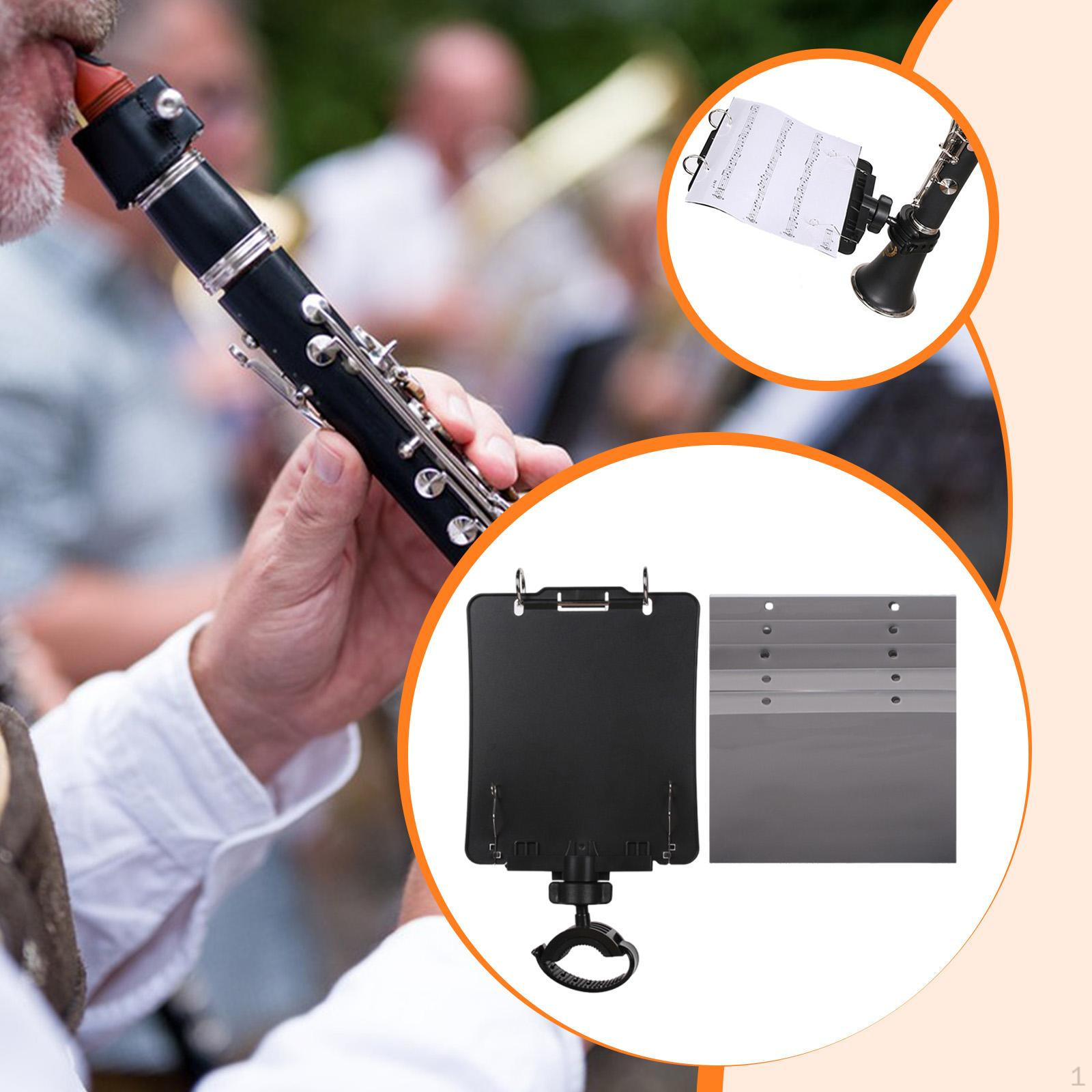 Instrument Sheet Holder Clarinet Music Stand Practice Practical Stable Marching Band Lyre