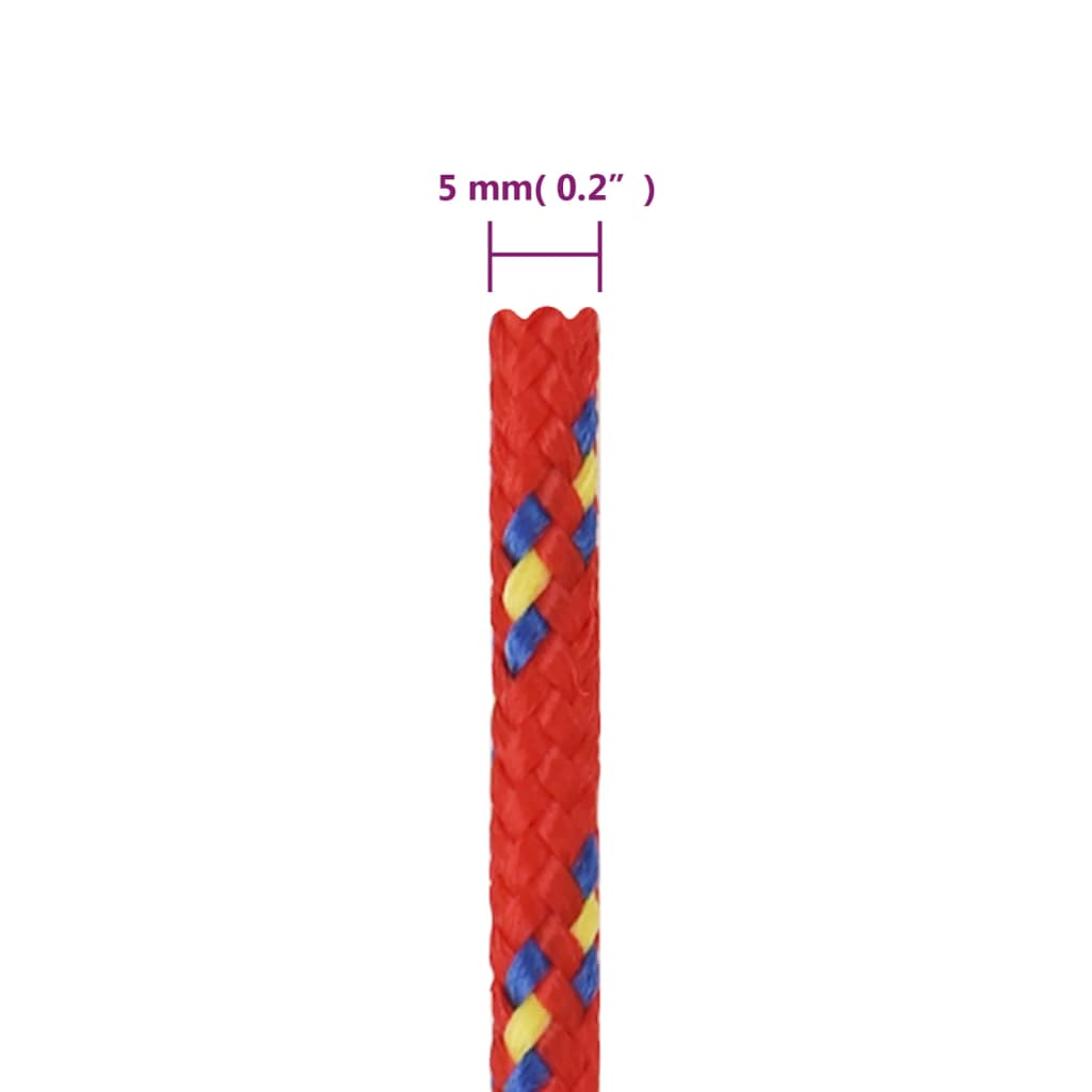Vidaxl Sailing Rope, Red, 5 Mm, 25 M, Polypropylene