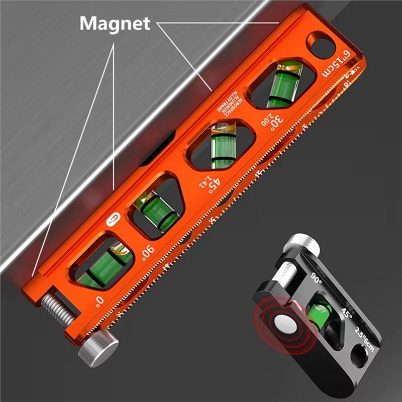 High-Precision 1Pc Mini Scale Level Ruler, Magnetic Pipeline Leveling& Measuring Tool