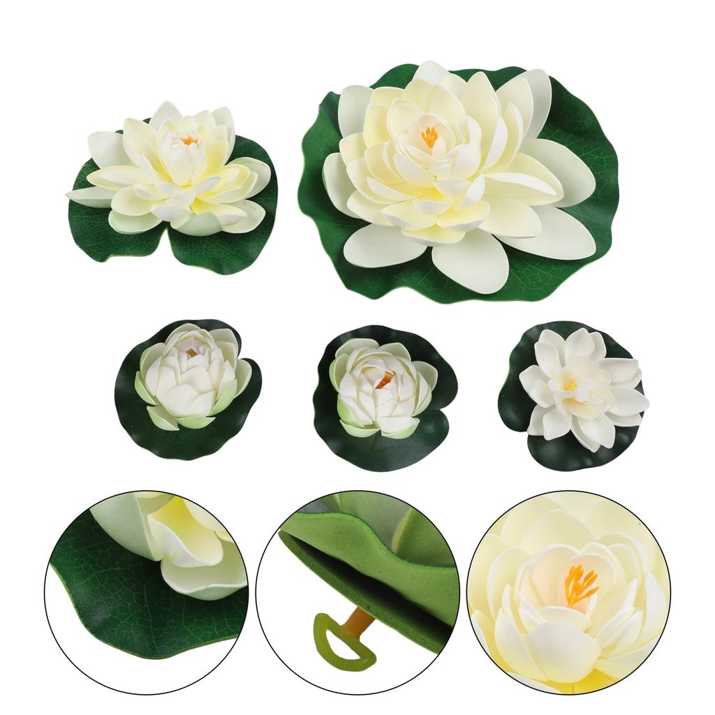 Zubehör Künstliche Lotusblume Künstliche Pflanze Teich Pool Simulationsblume Seerose 5 Stück Aquarium Schwimmender Garten Dekoration