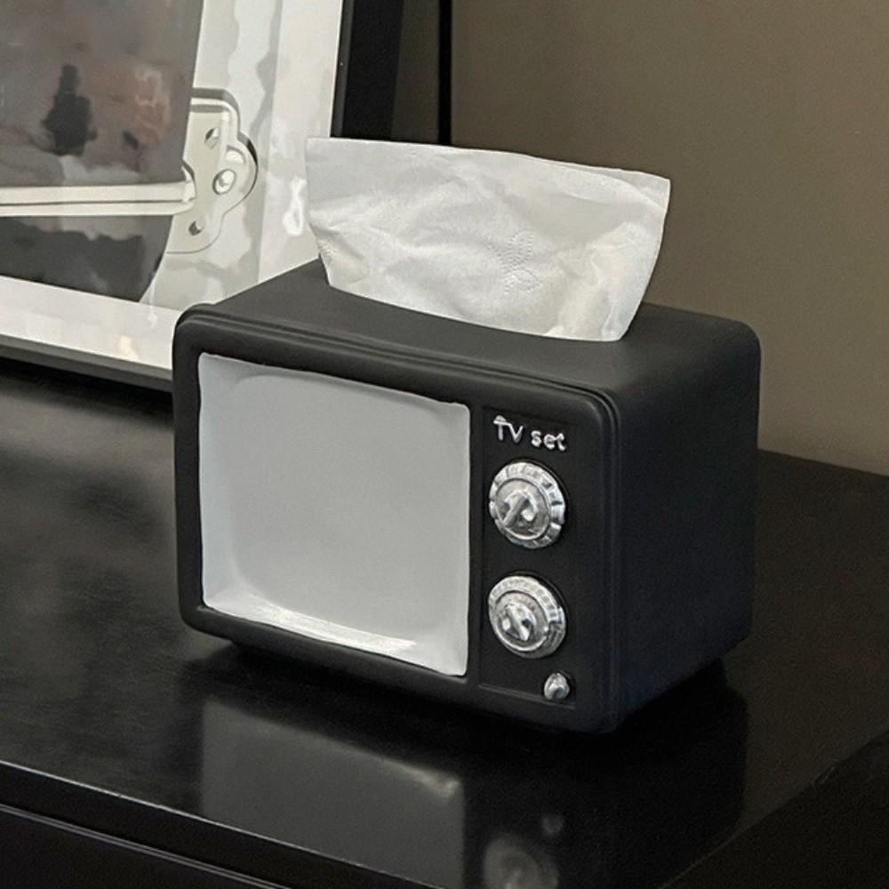 Anti Drop Vintage TV Tissue Storage Box Decorative Vintage TV Model Toy  Children/Kids