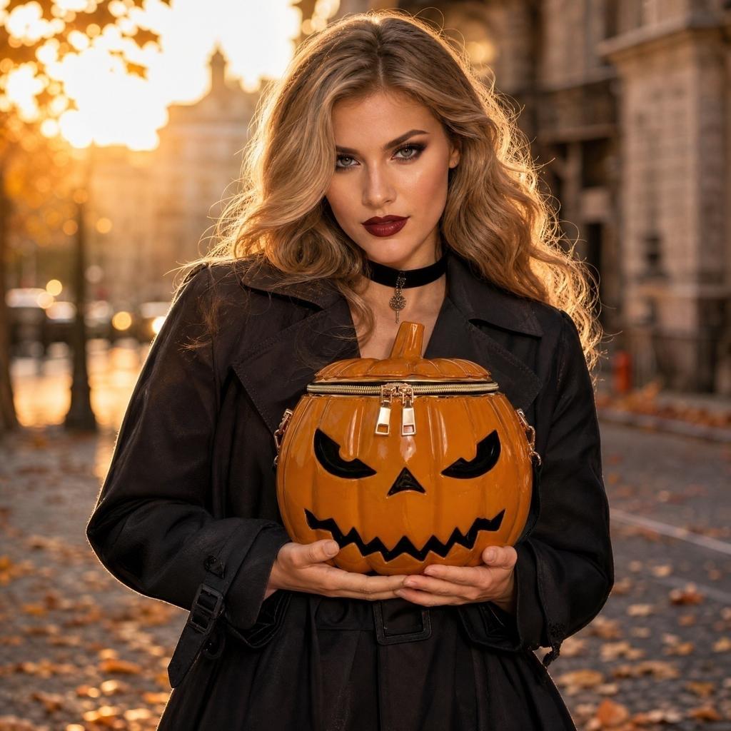 Halloween-Kürbis-förmige Umhängetasche Lustige Umhängetasche für Damen Kostümparty
