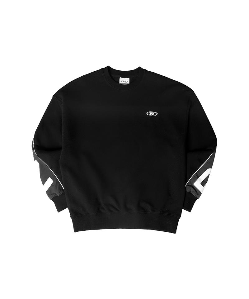 BORN TO WIN Nylon Mix Bold Sweatshirts [Black]