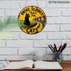 2D Flat, 1pc Vintage Cat Warning Sign - Drive Slowly Watch for Cats - Aluminum Metal Plaque - Retro Farmhouse Decor - Black & Yellow Safety
