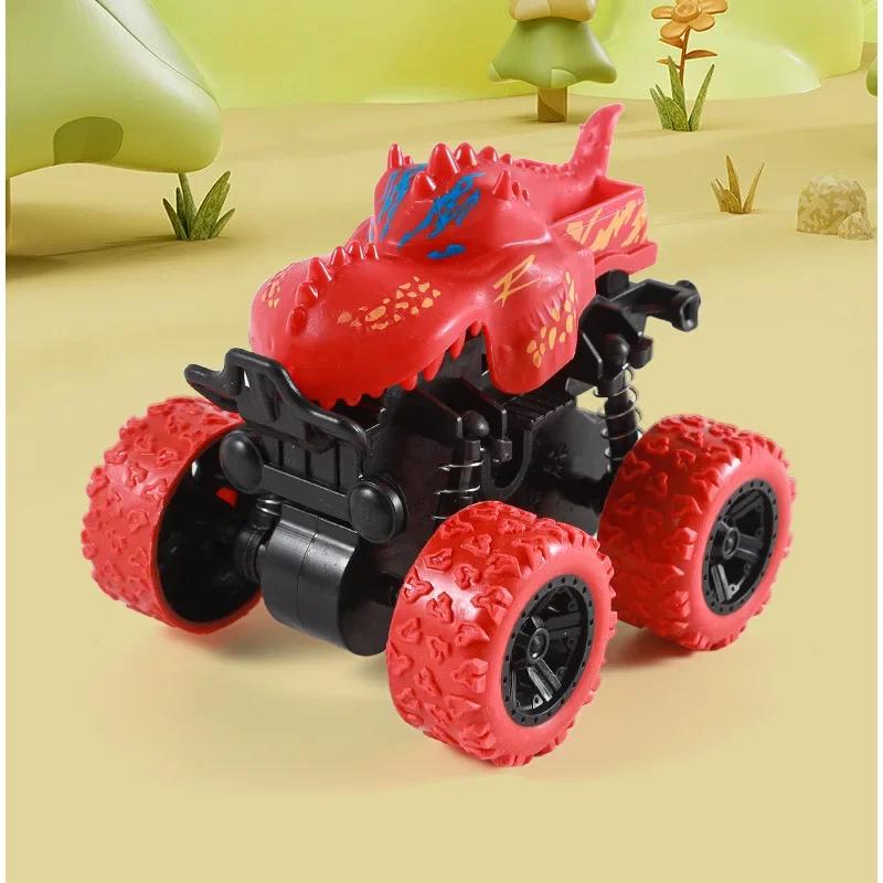 Monster Trucks Pull Back Vehicles Cars 360° Rotation 4 Wheels Drive Durable Friction Powered Push and Go Toys Truck Playset